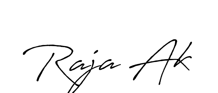 Make a beautiful signature design for name Raja Ak. With this signature (Antro_Vectra_Bolder) style, you can create a handwritten signature for free. Raja Ak signature style 7 images and pictures png