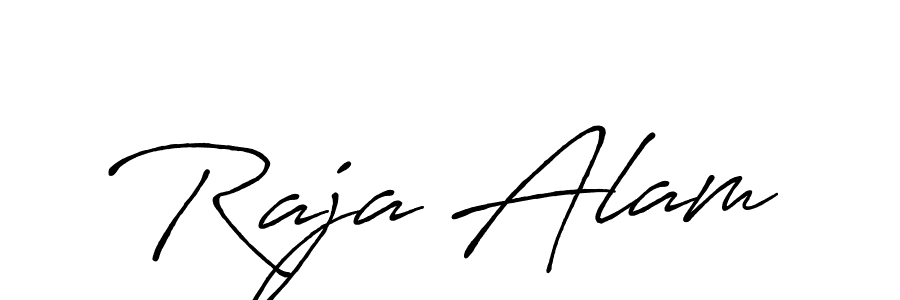 Design your own signature with our free online signature maker. With this signature software, you can create a handwritten (Antro_Vectra_Bolder) signature for name Raja Alam. Raja Alam signature style 7 images and pictures png