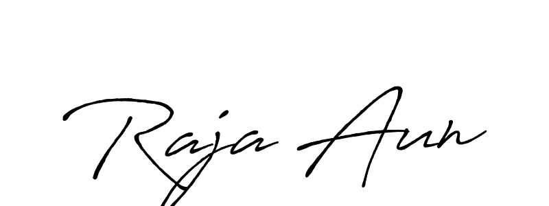 Use a signature maker to create a handwritten signature online. With this signature software, you can design (Antro_Vectra_Bolder) your own signature for name Raja Aun. Raja Aun signature style 7 images and pictures png