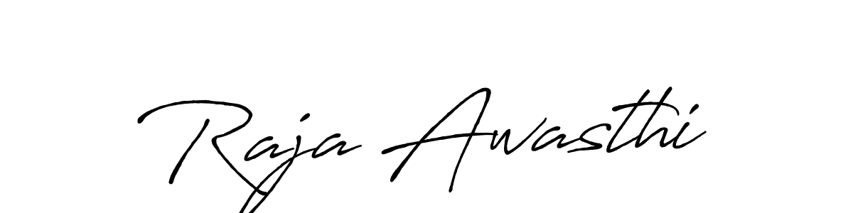 Raja Awasthi stylish signature style. Best Handwritten Sign (Antro_Vectra_Bolder) for my name. Handwritten Signature Collection Ideas for my name Raja Awasthi. Raja Awasthi signature style 7 images and pictures png