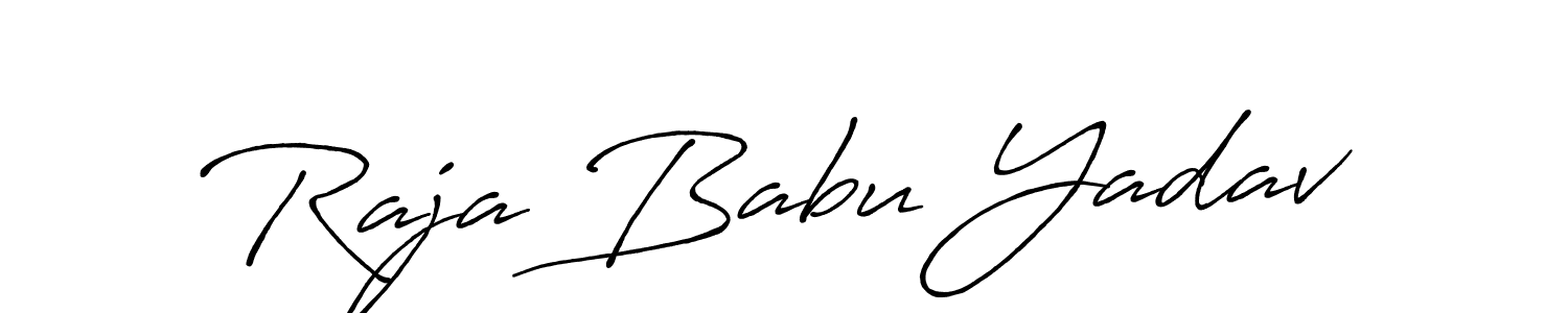 Create a beautiful signature design for name Raja Babu Yadav. With this signature (Antro_Vectra_Bolder) fonts, you can make a handwritten signature for free. Raja Babu Yadav signature style 7 images and pictures png