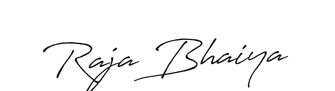 Create a beautiful signature design for name Raja Bhaiya. With this signature (Antro_Vectra_Bolder) fonts, you can make a handwritten signature for free. Raja Bhaiya signature style 7 images and pictures png