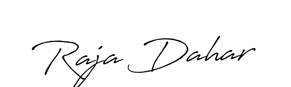 Use a signature maker to create a handwritten signature online. With this signature software, you can design (Antro_Vectra_Bolder) your own signature for name Raja Dahar. Raja Dahar signature style 7 images and pictures png