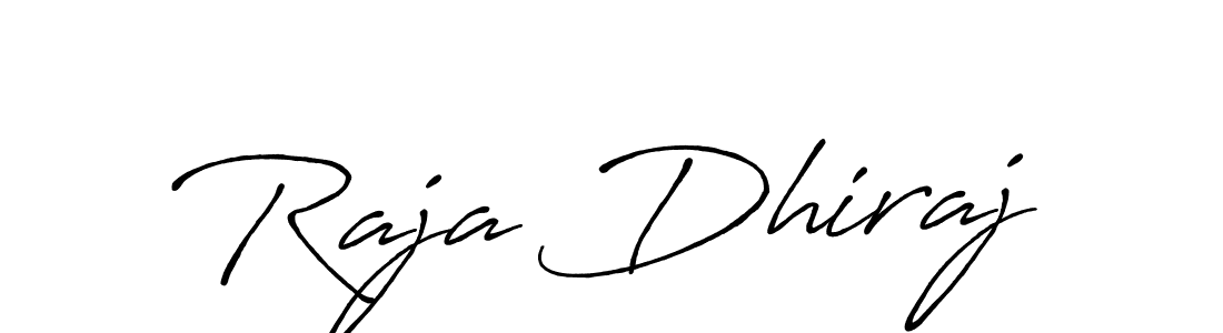 Use a signature maker to create a handwritten signature online. With this signature software, you can design (Antro_Vectra_Bolder) your own signature for name Raja Dhiraj. Raja Dhiraj signature style 7 images and pictures png