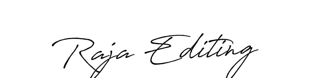 Raja Editing stylish signature style. Best Handwritten Sign (Antro_Vectra_Bolder) for my name. Handwritten Signature Collection Ideas for my name Raja Editing. Raja Editing signature style 7 images and pictures png