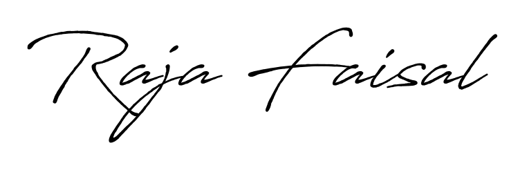 Download transparent PNG signature for name Raja Faisal styled with Antro_Vectra_Bolder font. Ready to paste directly into PDF and Word agreements. Raja Faisal signature style 7 images and pictures png