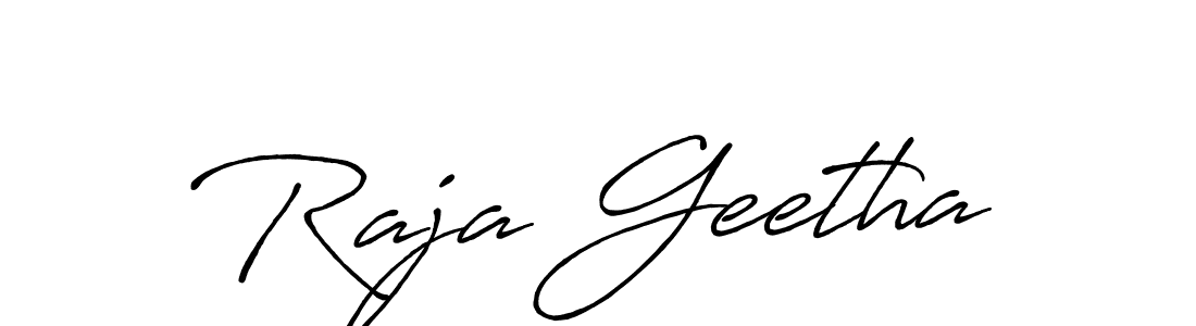 Make a beautiful signature design for name Raja Geetha. With this signature (Antro_Vectra_Bolder) style, you can create a handwritten signature for free. Raja Geetha signature style 7 images and pictures png