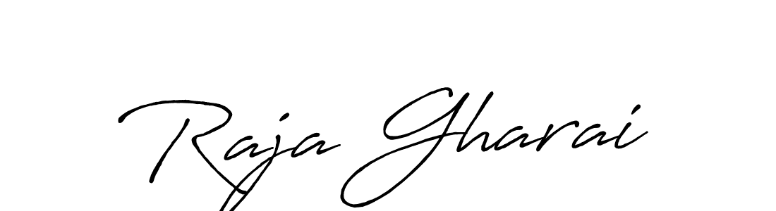 Use a signature maker to create a handwritten signature online. With this signature software, you can design (Antro_Vectra_Bolder) your own signature for name Raja Gharai. Raja Gharai signature style 7 images and pictures png