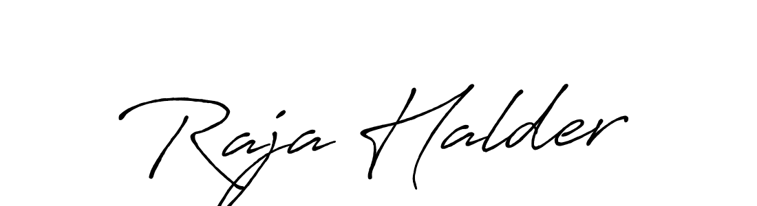 How to make Raja Halder name signature. Use Antro_Vectra_Bolder style for creating short signs online. This is the latest handwritten sign. Raja Halder signature style 7 images and pictures png