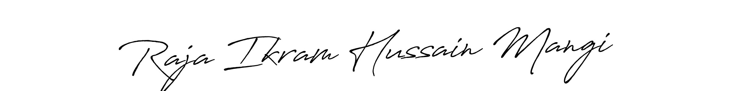 It looks lik you need a new signature style for name Raja Ikram Hussain Mangi. Design unique handwritten (Antro_Vectra_Bolder) signature with our free signature maker in just a few clicks. Raja Ikram Hussain Mangi signature style 7 images and pictures png