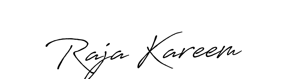 Create a beautiful signature design for name Raja Kareem. With this signature (Antro_Vectra_Bolder) fonts, you can make a handwritten signature for free. Raja Kareem signature style 7 images and pictures png