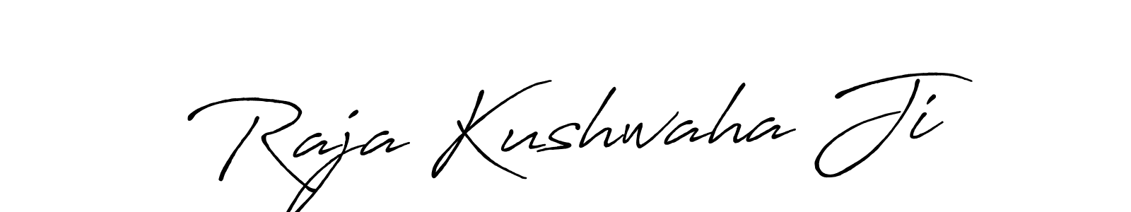 Antro_Vectra_Bolder is a professional signature style that is perfect for those who want to add a touch of class to their signature. It is also a great choice for those who want to make their signature more unique. Get Raja Kushwaha Ji name to fancy signature for free. Raja Kushwaha Ji signature style 7 images and pictures png