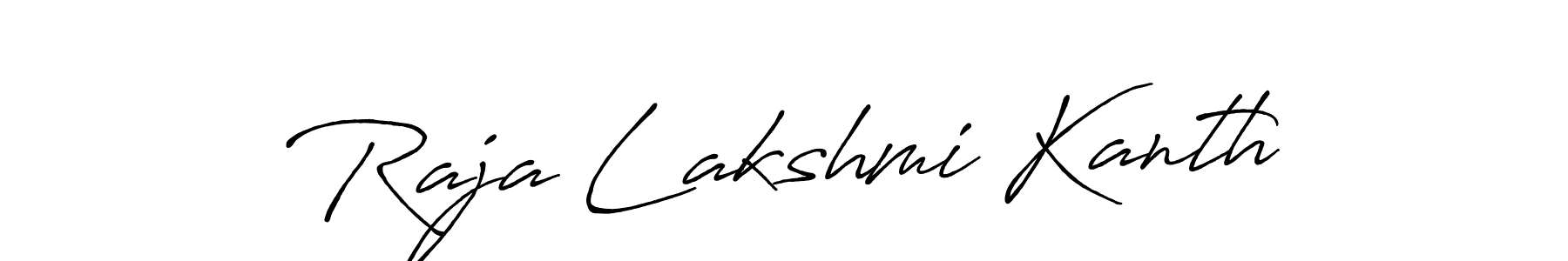 How to make Raja Lakshmi Kanth name signature. Use Antro_Vectra_Bolder style for creating short signs online. This is the latest handwritten sign. Raja Lakshmi Kanth signature style 7 images and pictures png