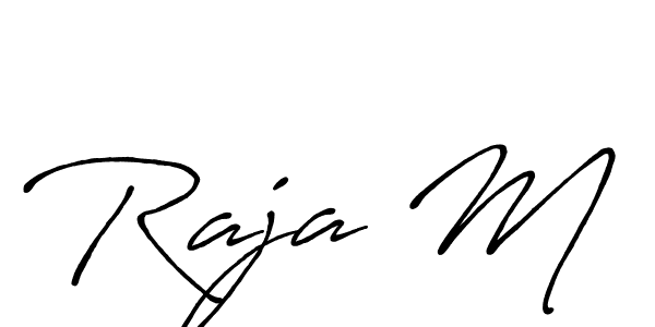 Use a signature maker to create a handwritten signature online. With this signature software, you can design (Antro_Vectra_Bolder) your own signature for name Raja M. Raja M signature style 7 images and pictures png