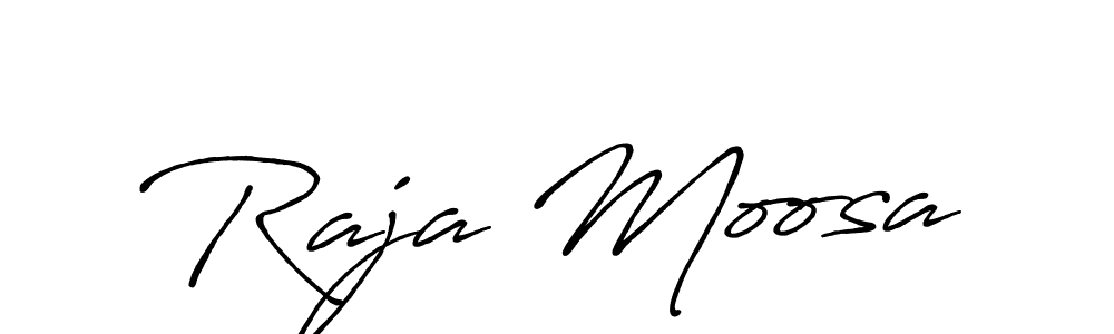 How to make Raja Moosa name signature. Use Antro_Vectra_Bolder style for creating short signs online. This is the latest handwritten sign. Raja Moosa signature style 7 images and pictures png