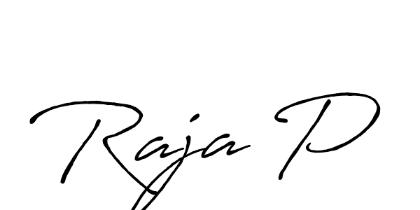 How to make Raja P signature? Antro_Vectra_Bolder is a professional autograph style. Create handwritten signature for Raja P name. Raja P signature style 7 images and pictures png