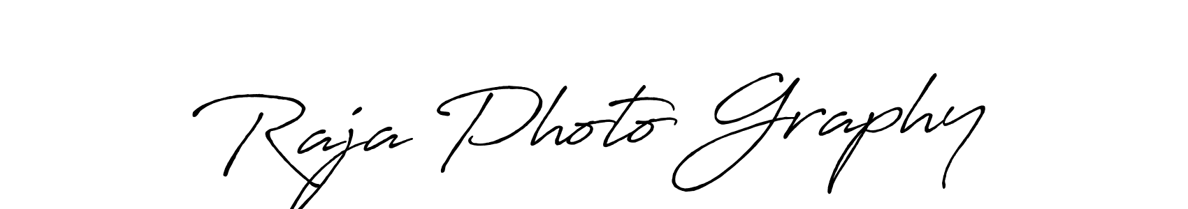 This is the best signature style for the Raja Photo Graphy name. Also you like these signature font (Antro_Vectra_Bolder). Mix name signature. Raja Photo Graphy signature style 7 images and pictures png