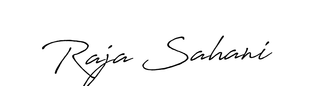 How to make Raja Sahani name signature. Use Antro_Vectra_Bolder style for creating short signs online. This is the latest handwritten sign. Raja Sahani signature style 7 images and pictures png