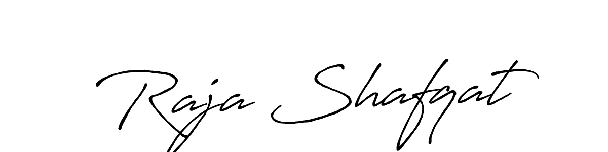 How to make Raja Shafqat name signature. Use Antro_Vectra_Bolder style for creating short signs online. This is the latest handwritten sign. Raja Shafqat signature style 7 images and pictures png
