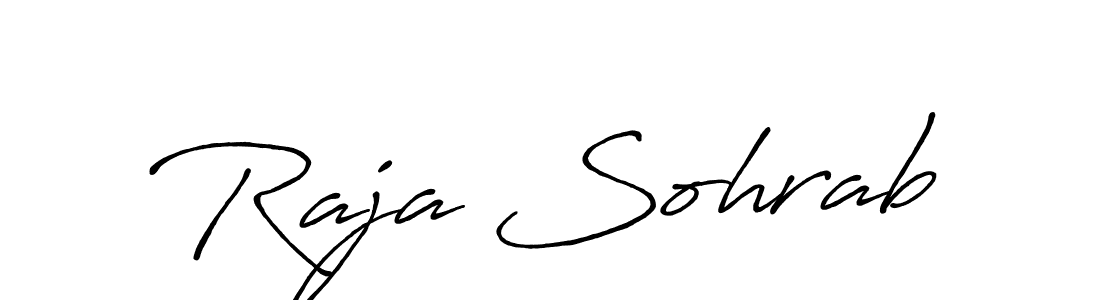 Make a beautiful signature design for name Raja Sohrab. With this signature (Antro_Vectra_Bolder) style, you can create a handwritten signature for free. Raja Sohrab signature style 7 images and pictures png