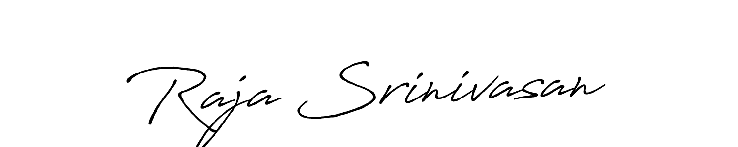 Use a signature maker to create a handwritten signature online. With this signature software, you can design (Antro_Vectra_Bolder) your own signature for name Raja Srinivasan. Raja Srinivasan signature style 7 images and pictures png