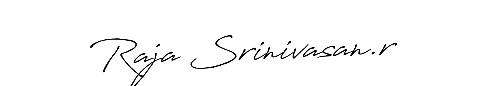 Make a beautiful signature design for name Raja Srinivasan.r. With this signature (Antro_Vectra_Bolder) style, you can create a handwritten signature for free. Raja Srinivasan.r signature style 7 images and pictures png