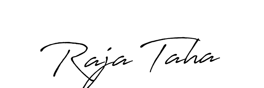 Also You can easily find your signature by using the search form. We will create Raja Taha name handwritten signature images for you free of cost using Antro_Vectra_Bolder sign style. Raja Taha signature style 7 images and pictures png