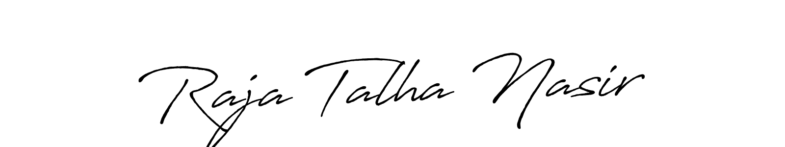 Create a beautiful signature design for name Raja Talha Nasir. With this signature (Antro_Vectra_Bolder) fonts, you can make a handwritten signature for free. Raja Talha Nasir signature style 7 images and pictures png