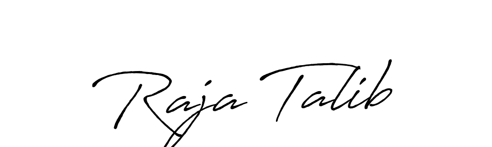 Make a beautiful signature design for name Raja Talib. With this signature (Antro_Vectra_Bolder) style, you can create a handwritten signature for free. Raja Talib signature style 7 images and pictures png