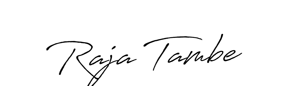 Use a signature maker to create a handwritten signature online. With this signature software, you can design (Antro_Vectra_Bolder) your own signature for name Raja Tambe. Raja Tambe signature style 7 images and pictures png