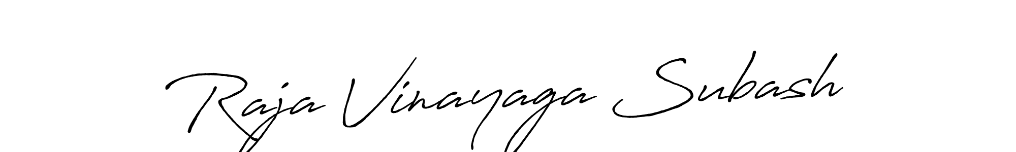 Antro_Vectra_Bolder is a professional signature style that is perfect for those who want to add a touch of class to their signature. It is also a great choice for those who want to make their signature more unique. Get Raja Vinayaga Subash name to fancy signature for free. Raja Vinayaga Subash signature style 7 images and pictures png