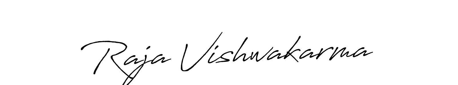 Design your own signature with our free online signature maker. With this signature software, you can create a handwritten (Antro_Vectra_Bolder) signature for name Raja Vishwakarma. Raja Vishwakarma signature style 7 images and pictures png