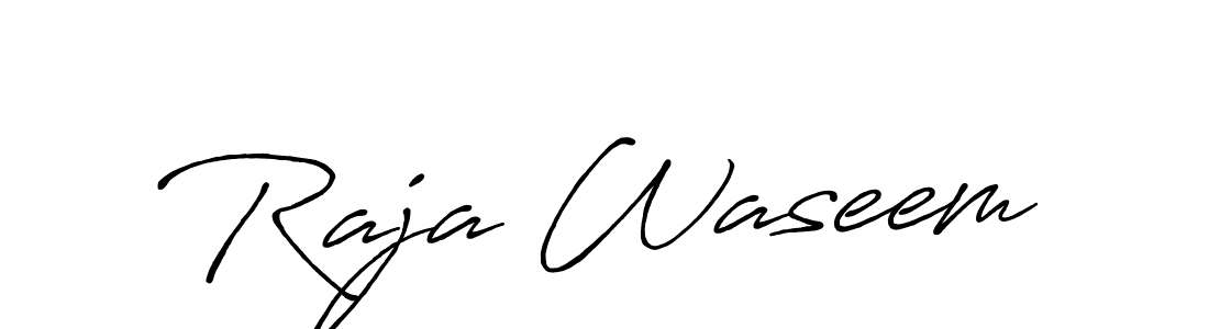 Use a signature maker to create a handwritten signature online. With this signature software, you can design (Antro_Vectra_Bolder) your own signature for name Raja Waseem. Raja Waseem signature style 7 images and pictures png