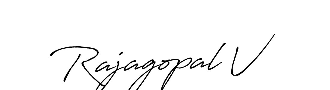 Make a beautiful signature design for name Rajagopal V. With this signature (Antro_Vectra_Bolder) style, you can create a handwritten signature for free. Rajagopal V signature style 7 images and pictures png