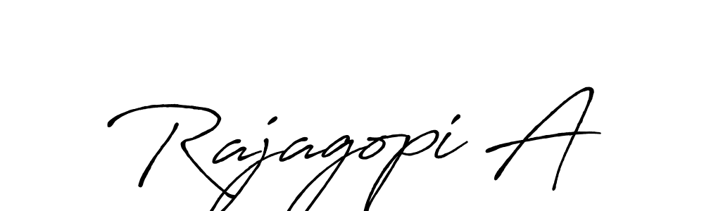 Create a beautiful signature design for name Rajagopi A. With this signature (Antro_Vectra_Bolder) fonts, you can make a handwritten signature for free. Rajagopi A signature style 7 images and pictures png