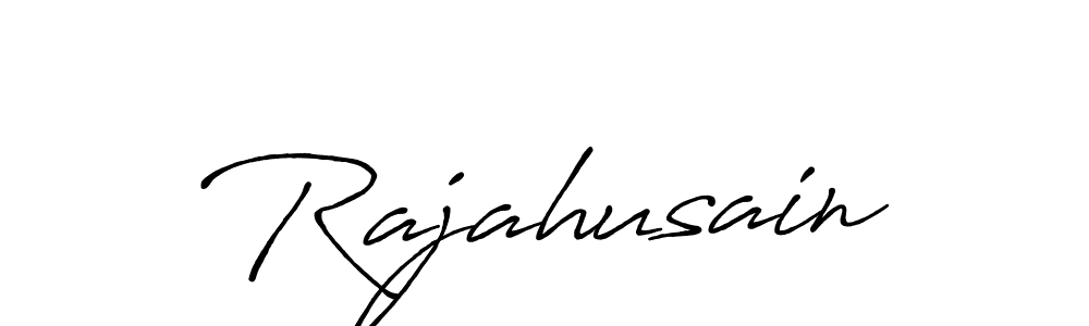 How to make Rajahusain name signature. Use Antro_Vectra_Bolder style for creating short signs online. This is the latest handwritten sign. Rajahusain signature style 7 images and pictures png