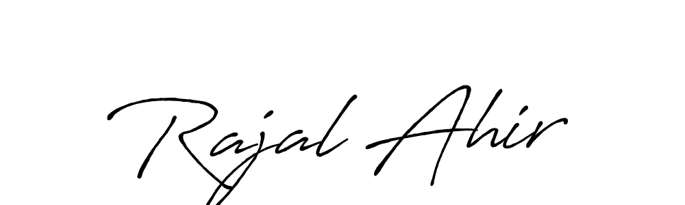 The best way (Antro_Vectra_Bolder) to make a short signature is to pick only two or three words in your name. The name Rajal Ahir include a total of six letters. For converting this name. Rajal Ahir signature style 7 images and pictures png