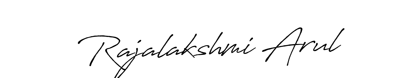 Create a beautiful signature design for name Rajalakshmi Arul. With this signature (Antro_Vectra_Bolder) fonts, you can make a handwritten signature for free. Rajalakshmi Arul signature style 7 images and pictures png
