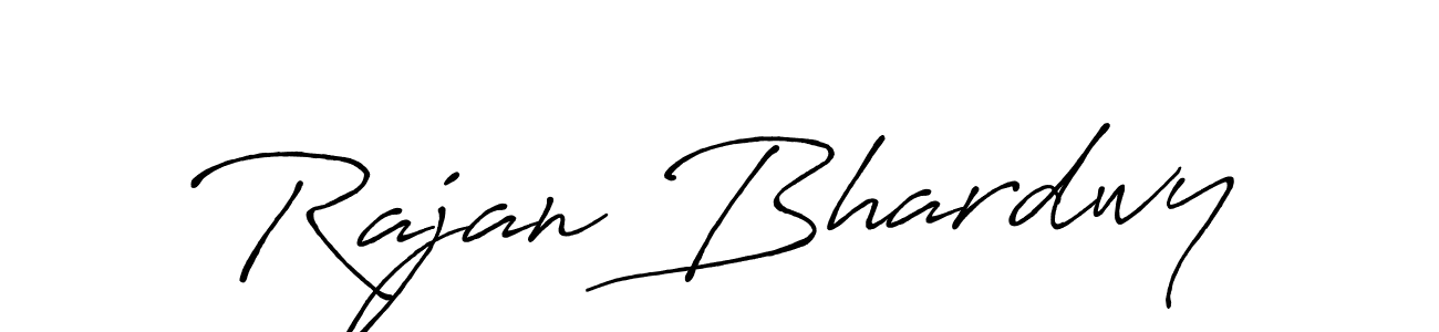 Create a beautiful signature design for name Rajan Bhardwy. With this signature (Antro_Vectra_Bolder) fonts, you can make a handwritten signature for free. Rajan Bhardwy signature style 7 images and pictures png