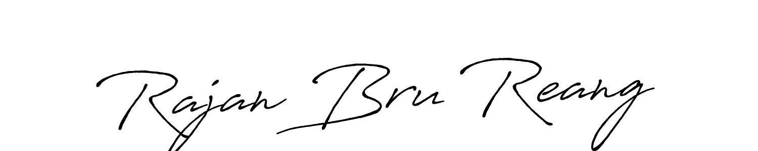 The best way (Antro_Vectra_Bolder) to make a short signature is to pick only two or three words in your name. The name Rajan Bru Reang include a total of six letters. For converting this name. Rajan Bru Reang signature style 7 images and pictures png