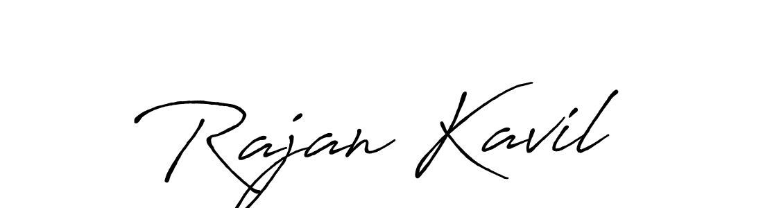 How to make Rajan Kavil name signature. Use Antro_Vectra_Bolder style for creating short signs online. This is the latest handwritten sign. Rajan Kavil signature style 7 images and pictures png