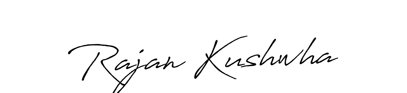 Use a signature maker to create a handwritten signature online. With this signature software, you can design (Antro_Vectra_Bolder) your own signature for name Rajan Kushwha. Rajan Kushwha signature style 7 images and pictures png