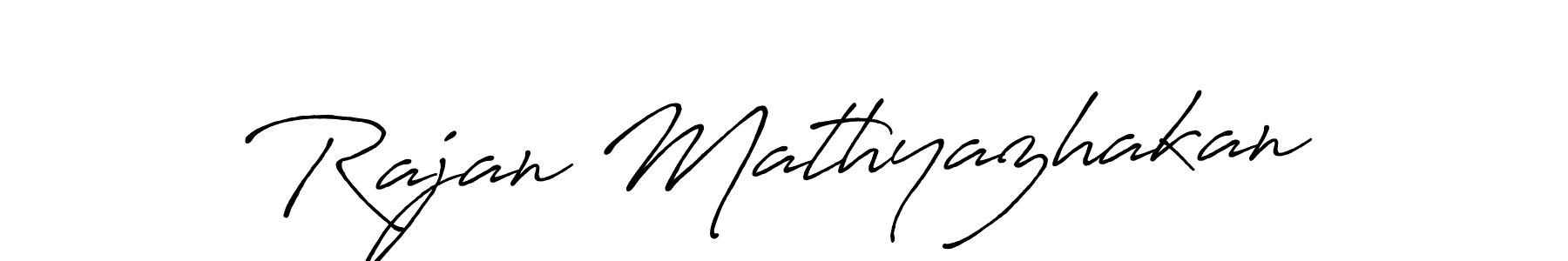 The best way (Antro_Vectra_Bolder) to make a short signature is to pick only two or three words in your name. The name Rajan Mathyazhakan include a total of six letters. For converting this name. Rajan Mathyazhakan signature style 7 images and pictures png