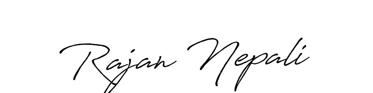 How to make Rajan Nepali signature? Antro_Vectra_Bolder is a professional autograph style. Create handwritten signature for Rajan Nepali name. Rajan Nepali signature style 7 images and pictures png