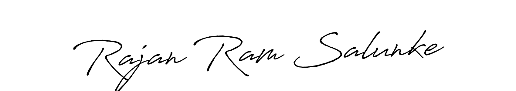 The best way (Antro_Vectra_Bolder) to make a short signature is to pick only two or three words in your name. The name Rajan Ram Salunke include a total of six letters. For converting this name. Rajan Ram Salunke signature style 7 images and pictures png