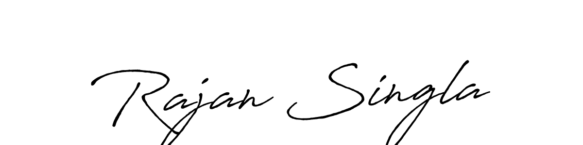 The best way (Antro_Vectra_Bolder) to make a short signature is to pick only two or three words in your name. The name Rajan Singla include a total of six letters. For converting this name. Rajan Singla signature style 7 images and pictures png