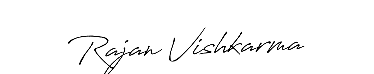 Make a beautiful signature design for name Rajan Vishkarma. With this signature (Antro_Vectra_Bolder) style, you can create a handwritten signature for free. Rajan Vishkarma signature style 7 images and pictures png