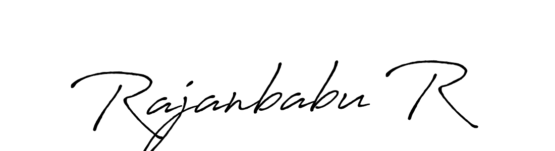 How to make Rajanbabu R name signature. Use Antro_Vectra_Bolder style for creating short signs online. This is the latest handwritten sign. Rajanbabu R signature style 7 images and pictures png