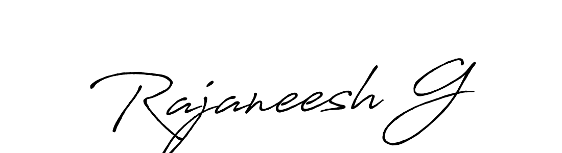 Also we have Rajaneesh G name is the best signature style. Create professional handwritten signature collection using Antro_Vectra_Bolder autograph style. Rajaneesh G signature style 7 images and pictures png