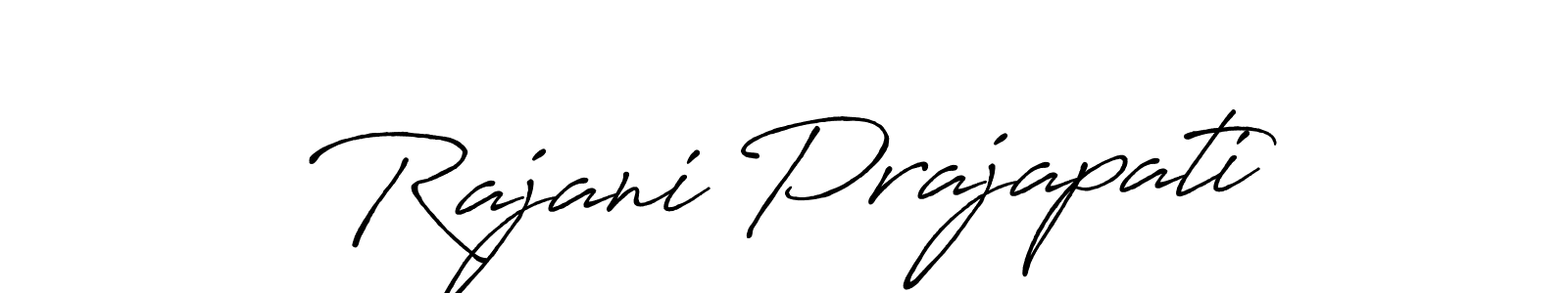 Make a beautiful signature design for name Rajani Prajapati. With this signature (Antro_Vectra_Bolder) style, you can create a handwritten signature for free. Rajani Prajapati signature style 7 images and pictures png